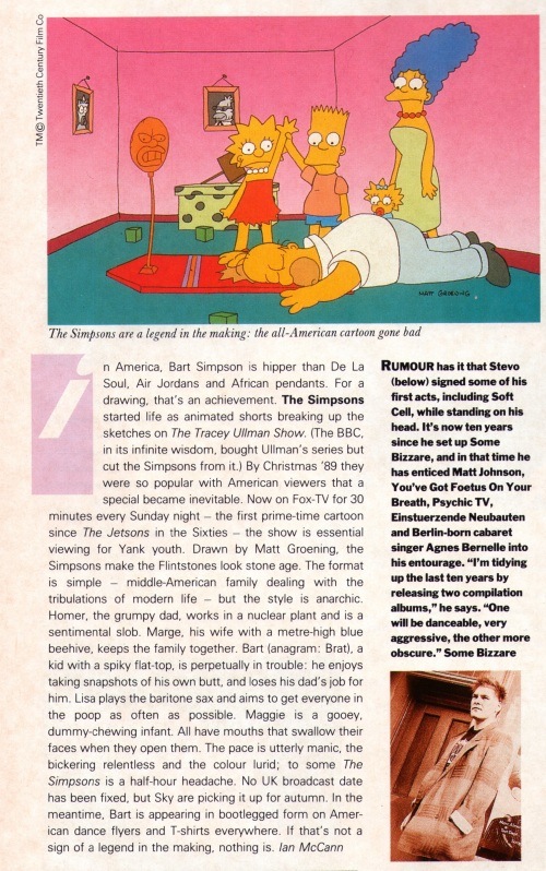 The Face Magazine June 1990 Simpsons1