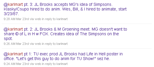 Silverman Tweets the Birth of The Simpsons