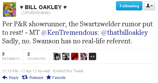 Swanson-Swartzwelder Tweet