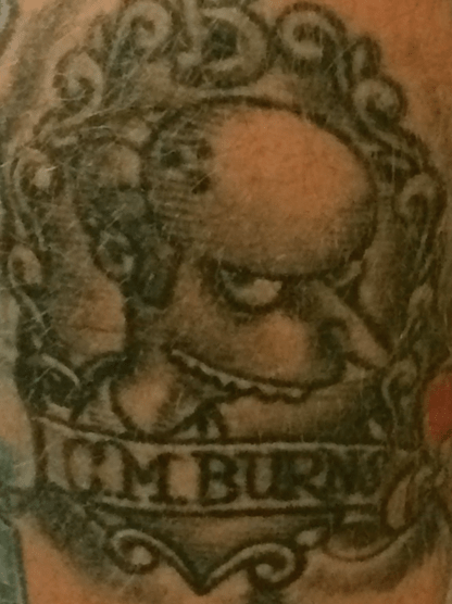 C.M. Burns tattoo
